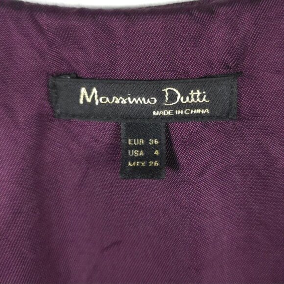 Massimo Dutti Women’s Romper Overall Jumpsuit Purple Plum Pockets Viscose Size 4 - Picture 7 of 13